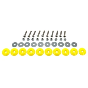 4 Piece Injection Molded Fluorescent Yellow Hood Pin Scuff Plate Kit Modified - Picture 1 of 1