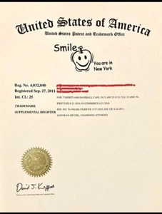 Smile You Are In New York Trademark For Sale - Picture 1 of 11
