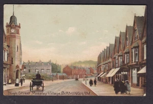 Birmingham MOSELEY VILLAGE High St c1900s postcard (Langs Series) - Picture 1 of 2