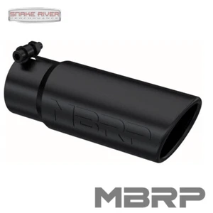 MBRP EXHAUST TIP 3" INLET 3.5" OUTLET 10" LENGTH ANGLE ROLLED BLACK T5115BLK - Picture 1 of 4