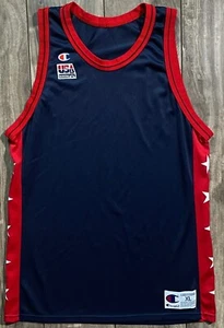 Vintage Champion 90s BLANK 1996 USA Basketball National Team Jersey Men's XL - Picture 1 of 18