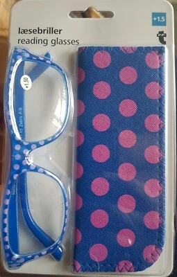 ZEBRA Lesebrille für Damen Frauen blau rosa leicht + Etui +1,5 Stärke NEU