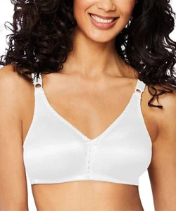 Women's Bali Double Support Wireless Lace Up Front Bra DF3820 Size 40D White - Picture 1 of 10