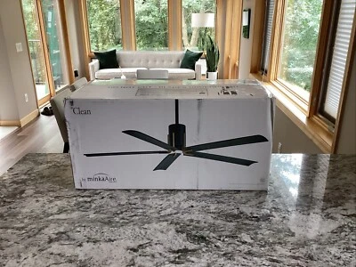60" Minka Aire Clean:  M684L  MBK-BN:Modern Ceiling Fan with Remote:  NEW SEALED - Image 1 of 4