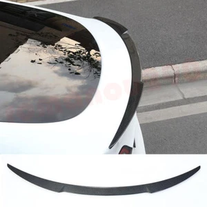For Tesla Model Y 2020-2022 Carbon Fiber Rear Tail Trunk Spoiler Wing Lip Trim - Picture 1 of 7