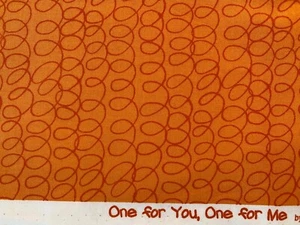 "One for You, One for Me" Pat Sloan Moda Orange Squiggles Cotton Fabric #43046 - Picture 1 of 2