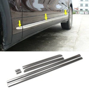 Fits Porsche Cayenne 2015-2018 S. Steel Matte Body Side Door Molding Cover Trim - Picture 1 of 10