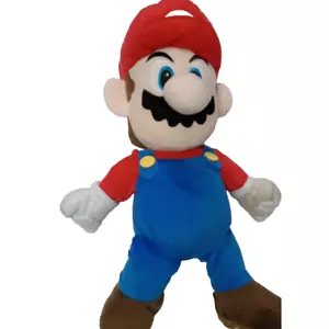Muñeca grande de peluche Super Mario peluche peluche rojo azul Franco 22,5" - Imagen 1 de 9