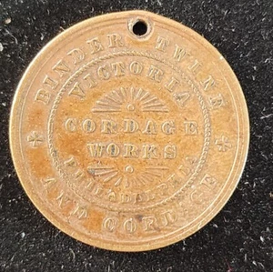 Victoria Cordage Works, Philadelphia Pennsylvania 1880's Advertising Token T6664 - Picture 1 of 4