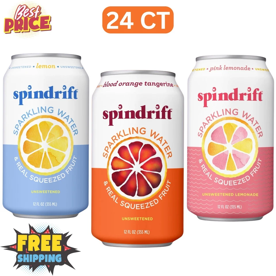 Spindrift Sparkling Water with Real Squeezed Fruit, Variety Pack 12 fl. oz., 24 - Image 1 of 1