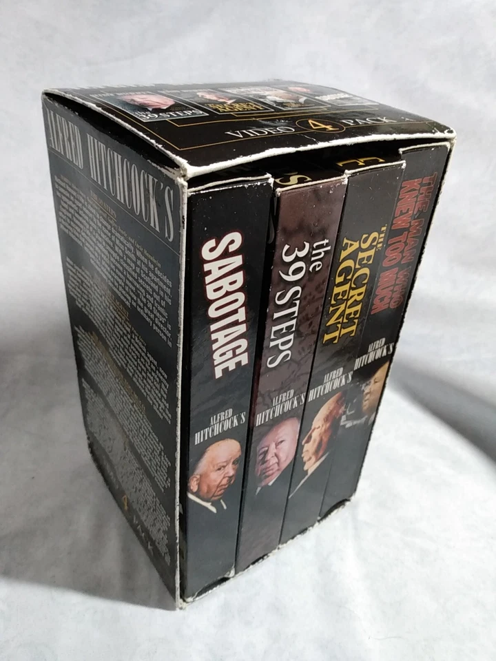 Alfred Hitchcock VHS 4-Pack: THE 39 STEPS, MAN WHO KNEW TOO MUCH, SABOTAGE - Image 1 of 4