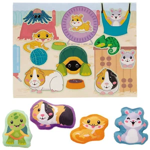Fun Express Classroom Pets Sticker Scene & Stuffed Plush Assortment May Vary - Picture 1 of 2
