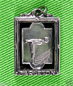 Vintg Carlton Swimming Medal/Deco /Black Enamel on Ster. Silver/Josten Mfg/Case - Picture 1 of 4