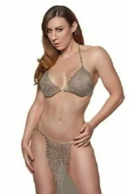 Chainmail Bikini Perfect Hot Sexy Intimate Chainmail Costume Bra & Pantie 01 - Image 1 of 4