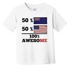 50% Kiwi 50% American 100% Awesome New Zealand Flag Infant Toddler T-Shirt