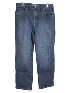 Chico's Platinum Women's Regular Fit Cotton Straight Denim Jeans Blue Size 1.5 - Picture 1 of 9