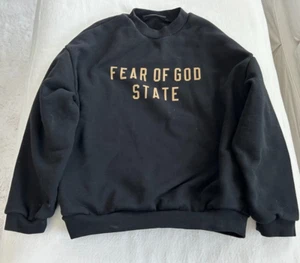 Felpa uomo nuova senza etichette taglia XS Fear Of God Essentials State nera 192BT246 - Foto 1 di 3