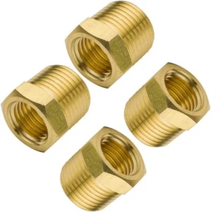 Brass Hex Bushing 1/2"NPT Male x 1/4"NPT Female Threaded Convert Adapter  (4PCS) - Picture 1 of 3
