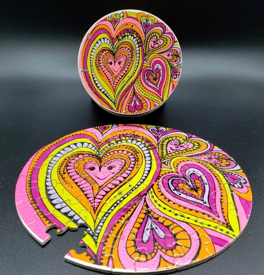 1969 Springbok Mini LOVE Thingies Puzzle by Sandy Miller 7" PZL9053 1pcs missing - Image 1 of 4