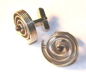 MODERNIST STERLING - PEARL CUFFLINKS BY SHEFFIELD SILVER CO. - Picture 1 of 3