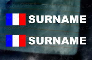 France Flag Rally Race Tag Initial Name Surname Car Window Small Stickers Decals - Picture 1 of 1