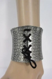 Sexy Damen Armband Mode Silber Schlange Stempel Metall Korsett Schmuck Schwarze Krawatte - Bild 1 von 12