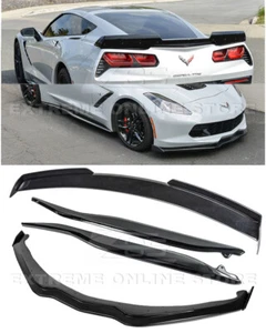 For 14-19 Corvette C7 Z06 Stage 2 CARBON FLASH Front Lip Side Skirt Rear Spoiler - Picture 1 of 12