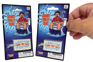 2 SQUIRTING TOILET SEAT Joke Prank Gag Squirt Sprays Shoots Water Funny Toy Gift - Picture 1 of 7