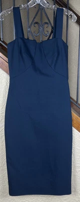 Antonio Melani Blue Sleeveless Lined Pencil MIDI Dress Women’s 0 - Image 1 of 4