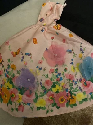 Barbie Fashion Pink Pretty Floral Butterfly Theme Dress Genuine Mattel 🌸🦋🌸 - image 1 of 4
