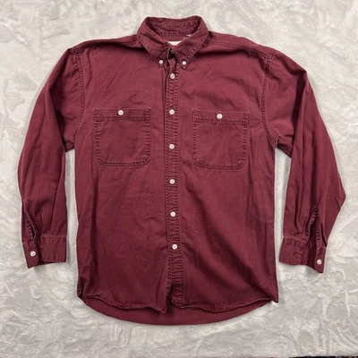 Camisa Denim De Colección Desteñida Gloria Hombres Clásica Roja Algodón Manga Larga Con Botones M Foto 1 de 4
