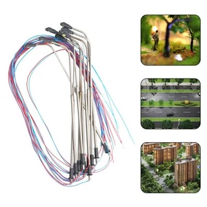 10pcs Railway Train LED Lamp Post Model Street Lights Diorama Layout HO OO Scale - Picture 1 of 21