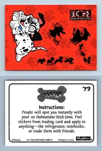 Stick-ums #72 - Disney 101 Dalmatians 1996 Skybox Sticker Card - Picture 1 of 1