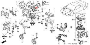 Conjunto de relé de potencia NSX genuino OEM HONDA ACURA (5P) (marrón) (mitsuba) - Imagen 1 de 2