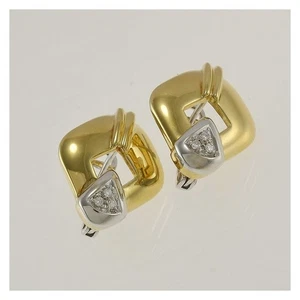 Orecchini DAMIANI in Oro giallo e bianco 18 Kt con diamanti Ct 0,07 - Foto 1 di 4