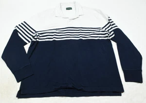 J.Crew Rugby Poloshirt Herren XL blau weiß gestreift Langarm Regular Fit - Bild 1 von 11