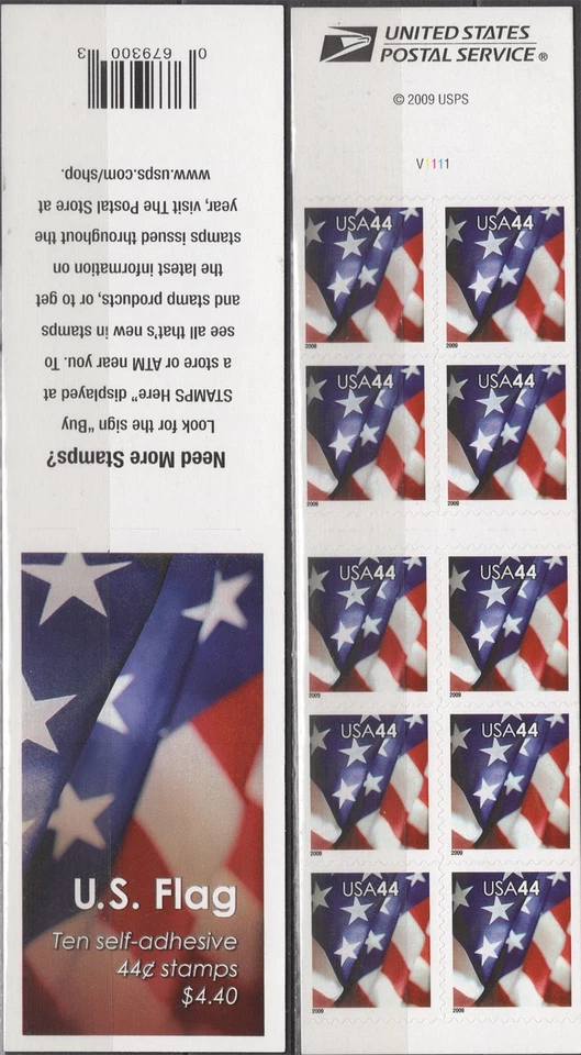 SC# 4396a - 2009 44¢ American Flag, Convertible Pane of 10 - Image 1 of 1