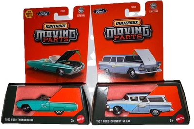 Lot of 2 Matchbox Moving Parts 1963 Ford Thunderbird & 1957 Ford Country Sedan - Image 1 of 4