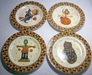 Oneida Sakura Debbie Mumm: HALLOWEEN 1998: 4 Salad Plates: EXC: NR - Picture 1 of 3