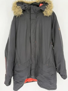Timberland Weathergear Jacket Mens 3XL Black Down Parka Hood Faux Fur Insulated - Picture 1 of 22