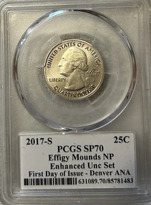 Effigy Mounds NP Quarter 2017S, graduación profesional SP70, ANA Denver - Imagen 1 de 2