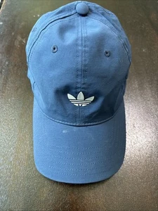Adidas Baseball Cap Blue Mens Strapback Logo Trefoil - Picture 1 of 6