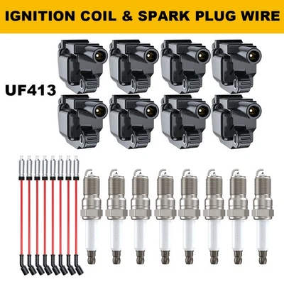 8 Ignition Coil + Iridium Spark Plug+Wire For 2006-2008 Pontiac Grand Prix 5.3L - Image 1 of 4