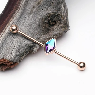 Barra industrial Vitrail Sparkle oro rosa 14ga Foto 1 de 2