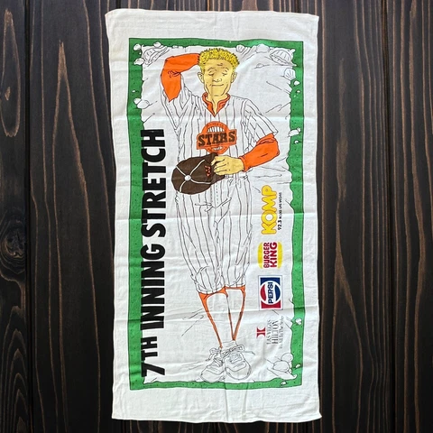 Vintage LAS VEGAS STARS Pool Beach TOWEL Promo ▪ 1980s Minor League Baseball Cover
