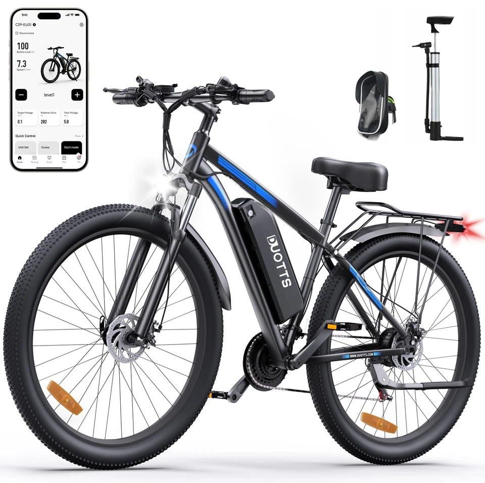 E-Mountainbike 29Zoll E-Fahrrad DUOTTS C29 Elektrofahrrad 48V 15Ah 250W citybike