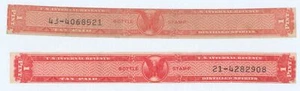 WWII Era Pair One Pint Liquor Spirits Bottle Stamps IRS Revenue Label Liquor - Picture 1 of 2