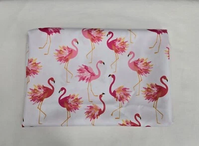 Cynthia Rowley Tablecloth 84x60 Easy Care Pink Flamingo White Novelty - Image 1 of 4
