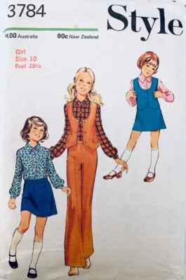 Vintage STYLE Pattern 3784 | Girls Blouse, Skirt, Waistcoat & Pants | Size 10 - Image 1 of 2