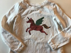 Girls Cart'ers Kid Size 14 Sweatshirt White with Flip Sequin Unicorn Pullover - Picture 1 of 12